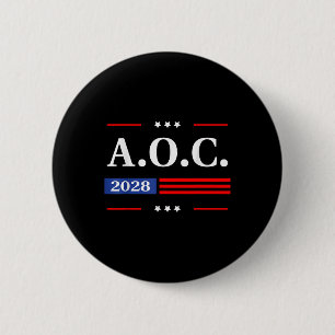 Bóton Redondo 5.08cm Aoc 2028 A.c. 2028 Para Presidente Americano Flag