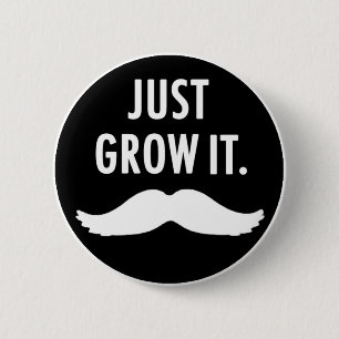 Bóton Redondo 5.08cm Apenas cresça-o botão do Moustache