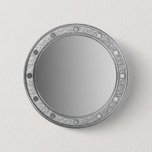 Bóton Redondo 5.08cm Apenas gradientes de COR - cinza - anéis e pontos