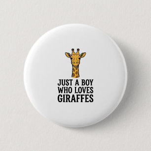 Bóton Redondo 5.08cm Apenas um Menino que Ama Girafas Camiseta Girafa F