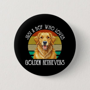 Bóton Redondo 5.08cm Apenas um menino que ama Golden Retrievers