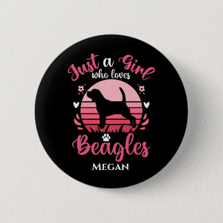 Bóton Redondo 5.08cm Apenas uma garota que ama beagles personalizada