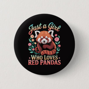 Bóton Redondo 5.08cm Apenas Uma Garota Que Ama Pandas Vermelhos