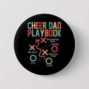 Bóton Redondo 5.08cm Aplaudir Pai Playbook Cheerleading Pai Dia dos Pai