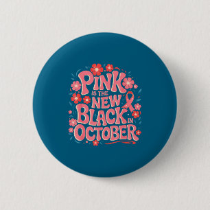 Bóton Redondo 5.08cm Apoiar o Design Rosa de Conscientização do Câncer 
