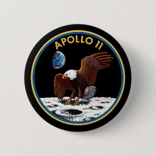 Bóton Redondo 5.08cm Apollo 11 insígnia