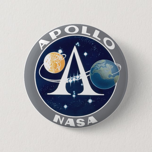 Bóton Redondo 5.08cm Apollo Program Logo (Frente)