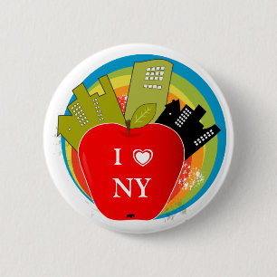 Bóton Redondo 5.08cm Apple - New York grandes