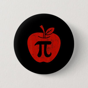 Bóton Redondo 5.08cm Apple Pi Day Pi Símbolo Kids Toddler Jovens Garoto