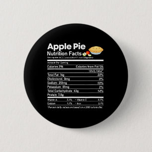 Bóton Redondo 5.08cm Apple Pie Nutrition Fala Divertido Graças Christm