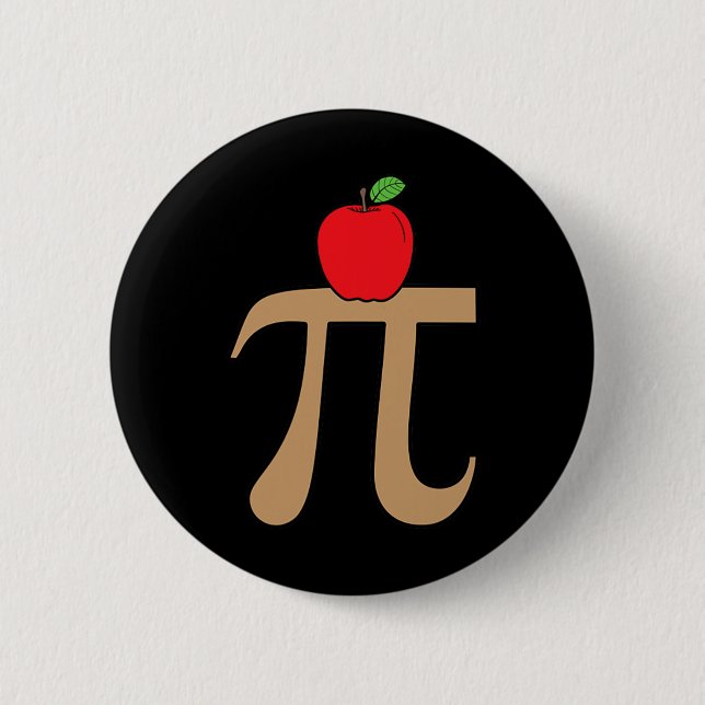 Bóton Redondo 5.08cm Apple Pie Pi Math Pun (Frente)