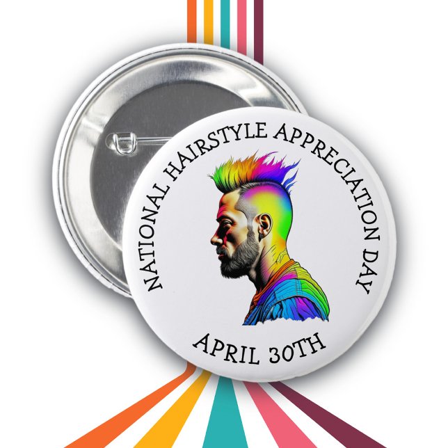 Bóton Redondo 5.08cm April 30 é o Dia de Apreciação do Hairstyle (Criador carregado)