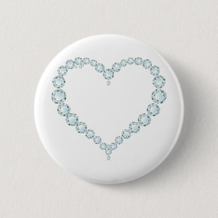 Bóton Redondo 5.08cm Aquamarine Gem Heart
