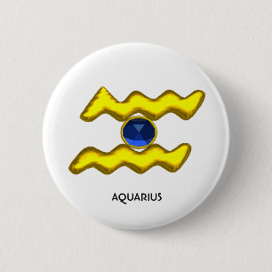 BÓTON REDONDO 5.08CM AQUARIUS/JOIA DE ANIVERSÁRIO ZODÍACO DOURADO