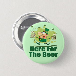 Bóton Redondo 5.08cm Aqui para o Leprechaun da cerveja