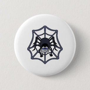 Bóton Redondo 5.08cm Aranha-branca na teia