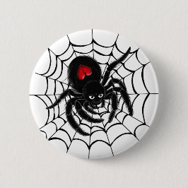 Bóton Redondo 5.08cm Aranha Negra na Web