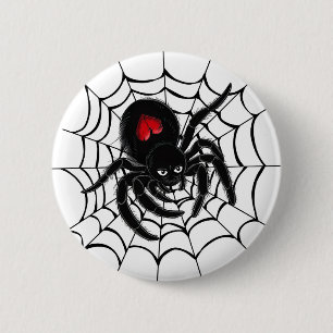Bóton Redondo 5.08cm Aranha Negra na Web