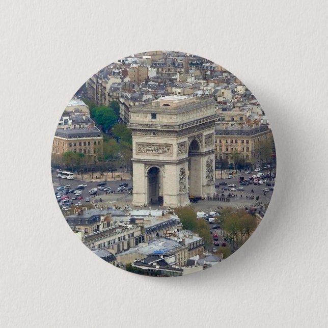 Bóton Redondo 5.08cm Arc de Triomphe Paris França (Frente)