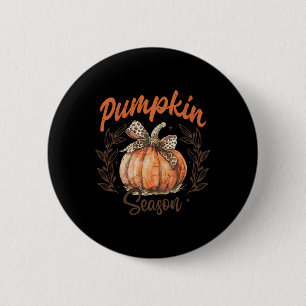 Bóton Redondo 5.08cm Arco Coquette Pumpkin Season Ação de Graças Autumn