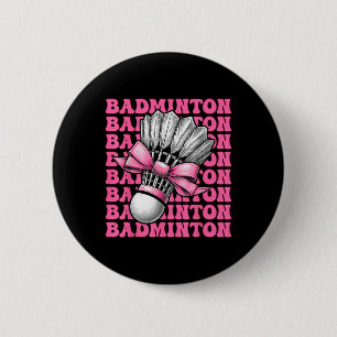 Bóton Redondo 5.08cm Arco de Badminton Jogadora Shuttle Girl Mãe Pin