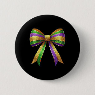 Bóton Redondo 5.08cm Arco de Coquetes Gras Mardi Gras Bonitas Terça-fei
