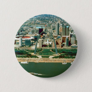 Bóton Redondo 5.08cm Arco e skyline de St Louis