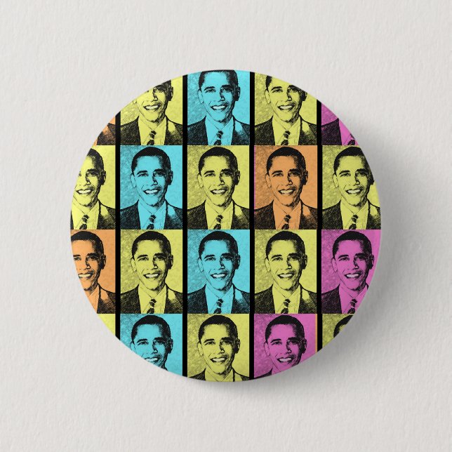 BÓTON REDONDO 5.08CM ARCO-ÍRIS DA ESPERANÇA COM OBAMA (Frente)