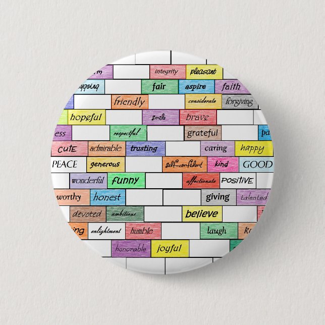 Bóton Redondo 5.08cm Arco-íris de grafites inspirados (Frente)