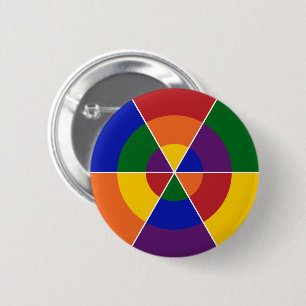 Bóton Redondo 5.08cm Arco-Íris Geométrico do Orgulho LGBT