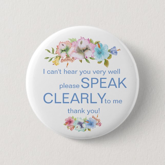 Bóton Redondo 5.08cm Arco-íris hibisco e duro azul surdo (Frente)