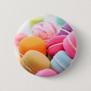 Bóton Redondo 5.08cm Arco-íris Pastel biscoitos dispersados de Macaron
