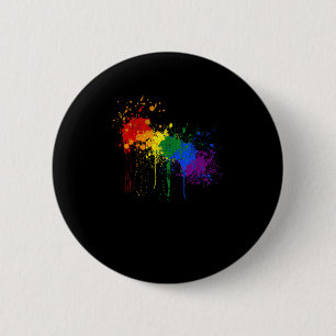 Bóton Redondo 5.08cm Arco-Íris Pintar Sinalizador LGBT Orgulho Mês T