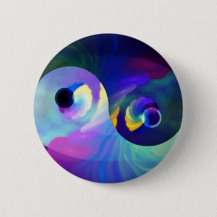 Bóton Redondo 5.08cm Arco-íris Taijitu Yin Yang