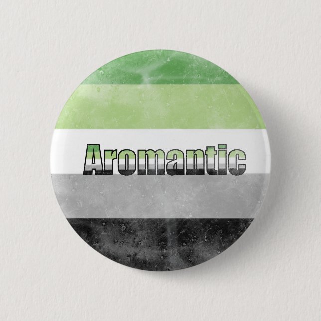 Bóton Redondo 5.08cm Aromantic pride flag badge (Frente)