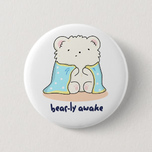 Bóton Redondo 5.08cm Arrefecer Um Belo Urso Sonolento