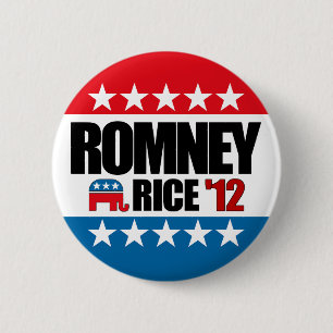 Bóton Redondo 5.08cm Arroz 2012 de Mitt Romney Condi