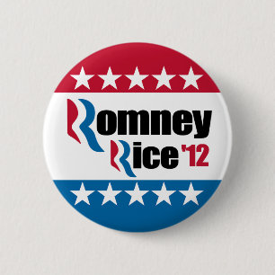 Bóton Redondo 5.08cm Arroz 2012 de Mitt Romney Condi