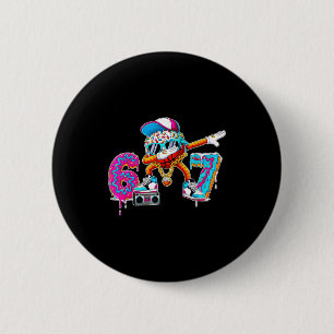 Bóton Redondo 5.08cm Arte de Basquete Cool Six Seven Dabbing