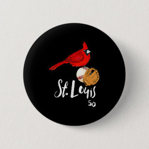Bóton Redondo 5.08cm Arte de Beisebol Número 50 do Cardinal Vermelho de