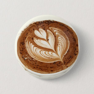 Bóton Redondo 5.08cm Arte de café em café com café em café