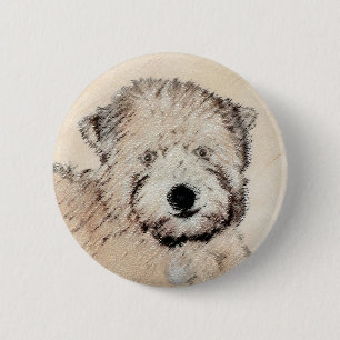 Bóton Redondo 5.08cm Arte De Cão De Pintar Com Pintado Molhado, Terrie