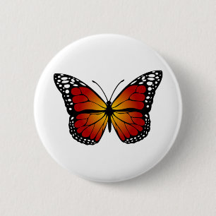 Bóton Redondo 5.08cm Arte de Linha Artística de Abstrato de Borboleta 