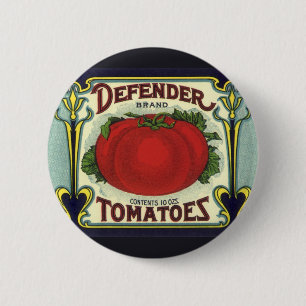 Bóton Redondo 5.08cm Arte de rótulo de caixa de frutas vintage, tomates