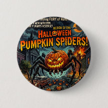 Arte de Terror Vintage Ataque das Aranhas Abóboras
