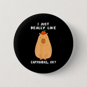 Bóton Redondo 5.08cm Arte Divertida de Capivara para Homens Mulheres Cr