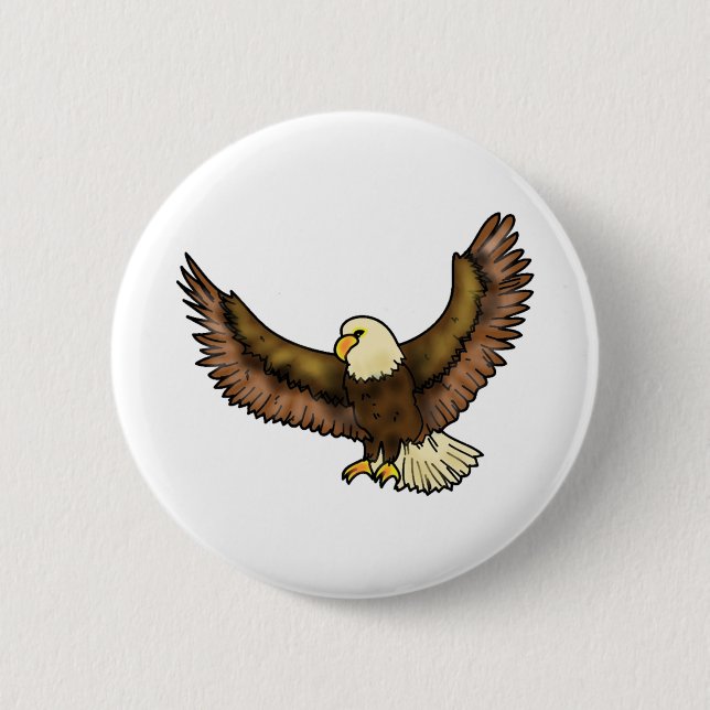 Bóton Redondo 5.08cm Arte do pássaro de vôo de Eagle (Frente)