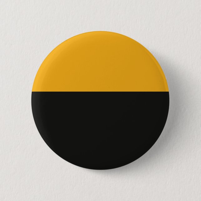Bóton Redondo 5.08cm Arte em Bloco Laranja e Preto (Frente)