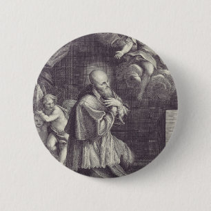 Bóton Redondo 5.08cm Arte em Preto e Branco de São Francisco de Sales