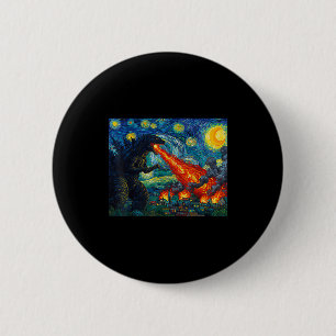 Bóton Redondo 5.08cm Arte Engraçado Monstro Japonês Kaiju Em Van Gogh S